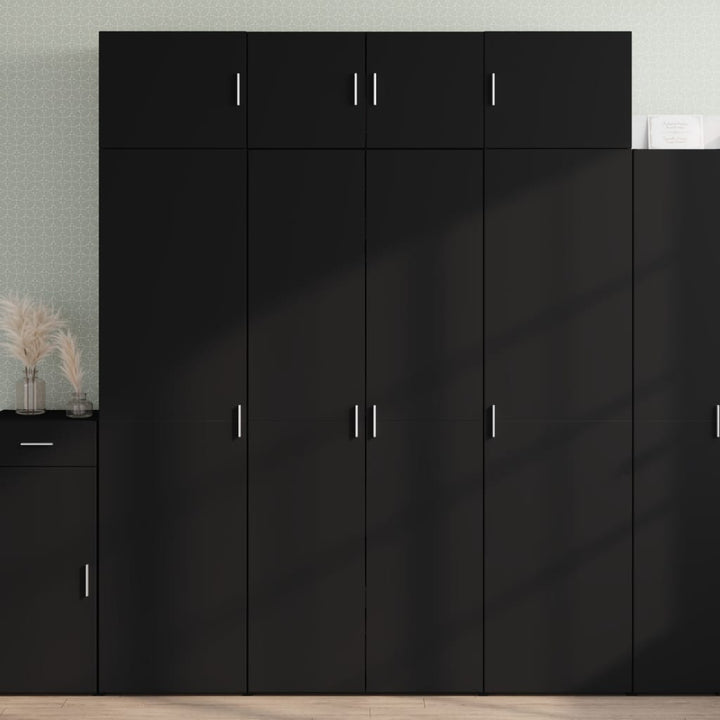 skab 80x42,5x185 cm konstrueret træ sort