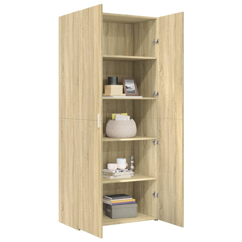 skab 80x42,5x185 cm konstrueret træ sonoma-eg