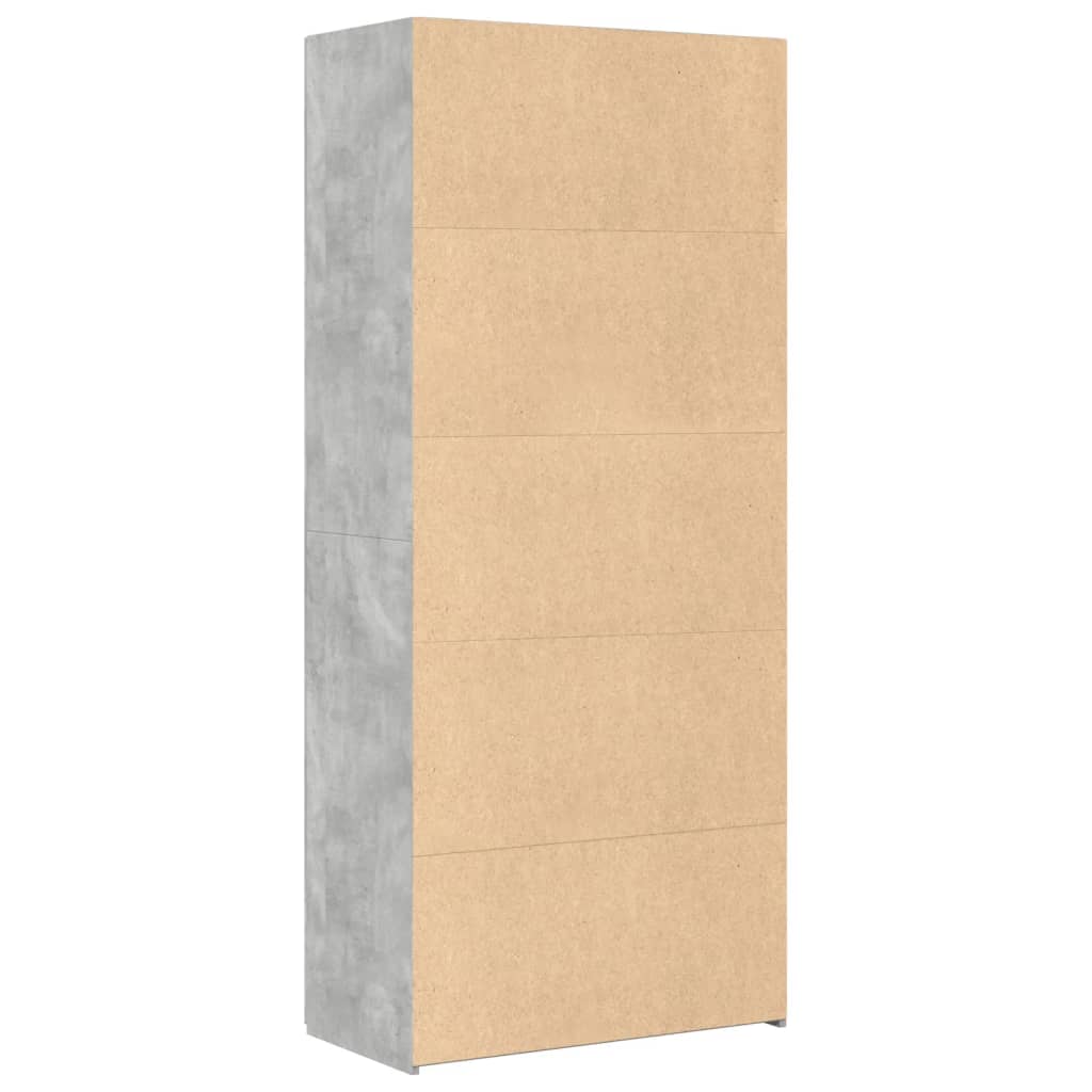 skab 80x42,5x185 cm konstrueret træ betongrå