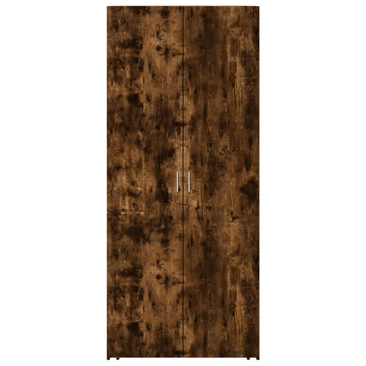 skab 80x42,5x185 cm konstrueret træ røget egetræsfarve