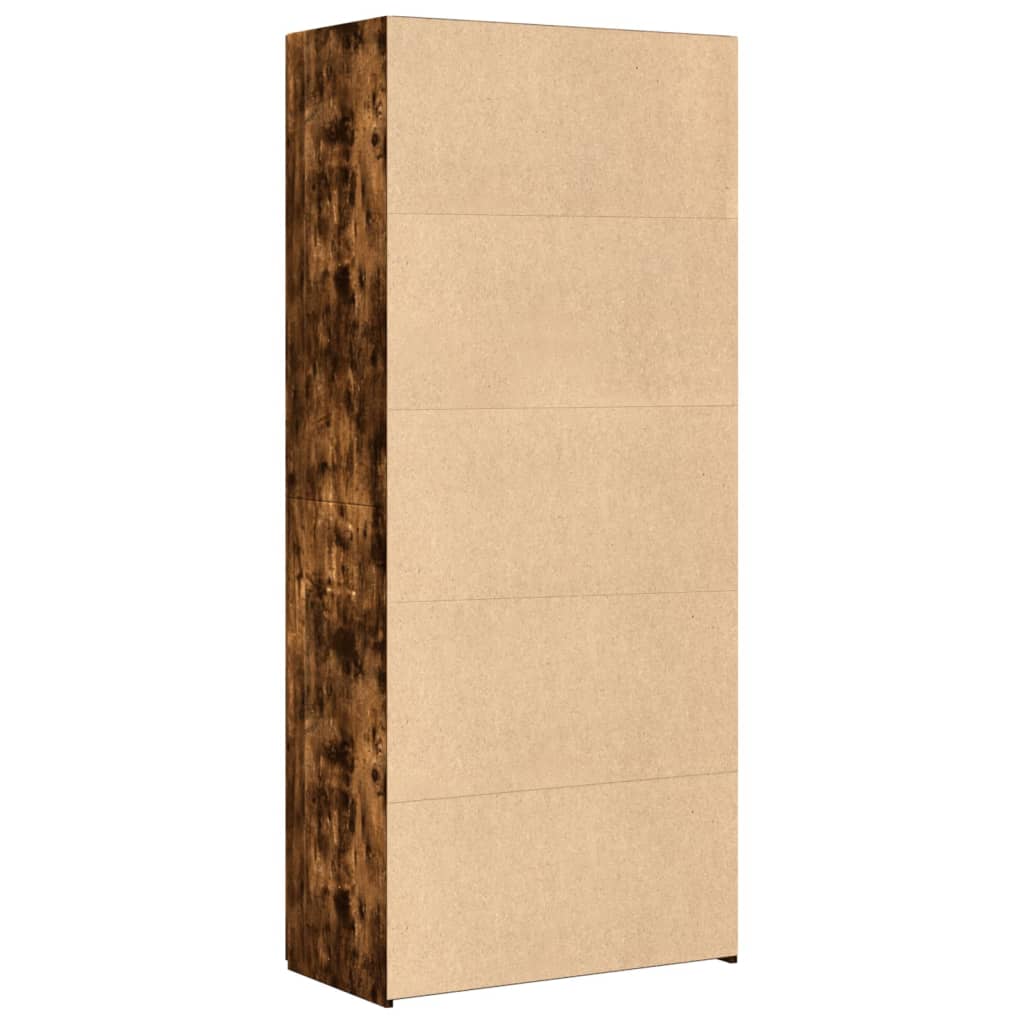 skab 80x42,5x185 cm konstrueret træ røget egetræsfarve