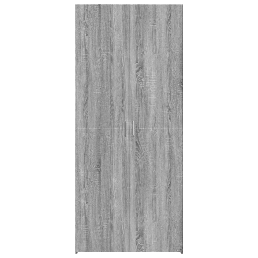 skab 80x42,5x185 cm konstrueret træ grå sonoma-eg
