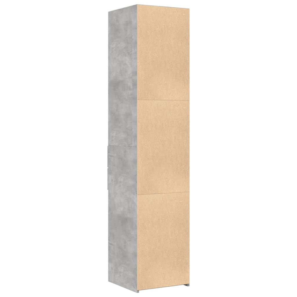 højskab 40x42,5x185 cm konstrueret træ betongrå