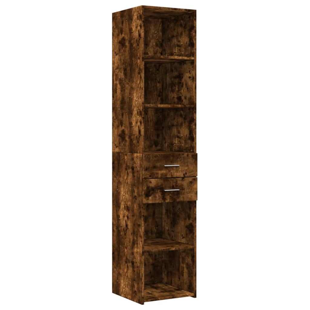 højskab 40x42,5x185 cm konstrueret træ røget egetræsfarve