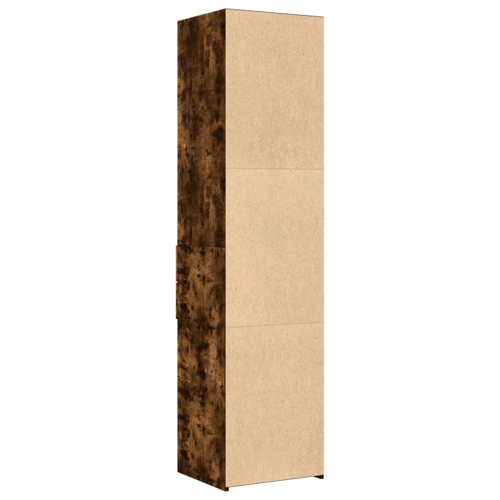 højskab 40x42,5x185 cm konstrueret træ røget egetræsfarve