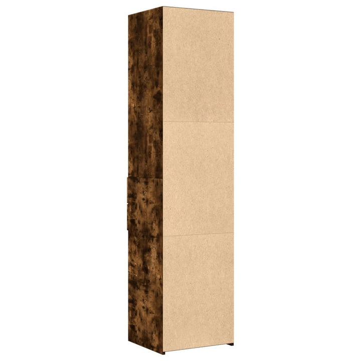 højskab 40x42,5x185 cm konstrueret træ røget egetræsfarve