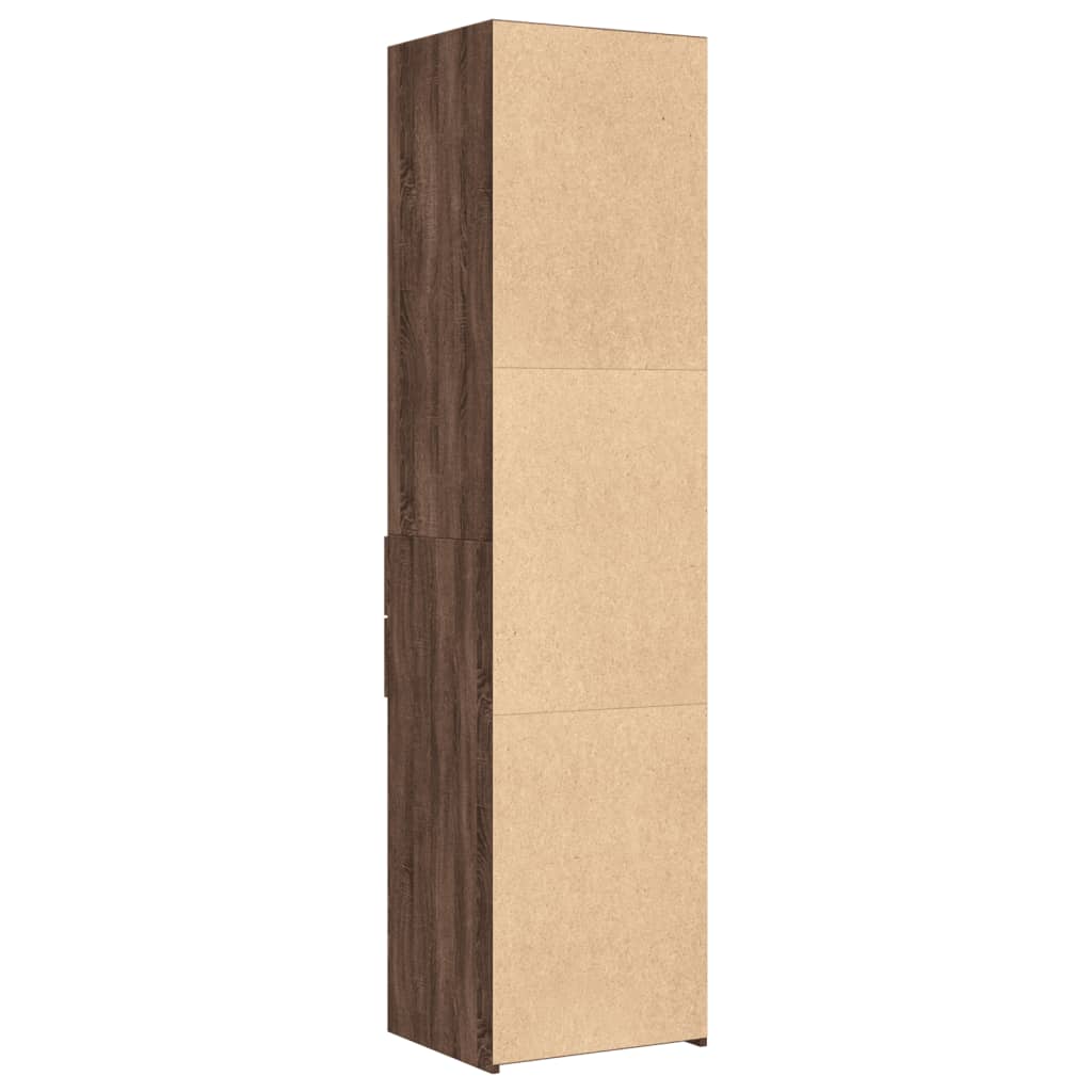 højskab 40x42,5x185 cm konstrueret træ brun egetræsfarve