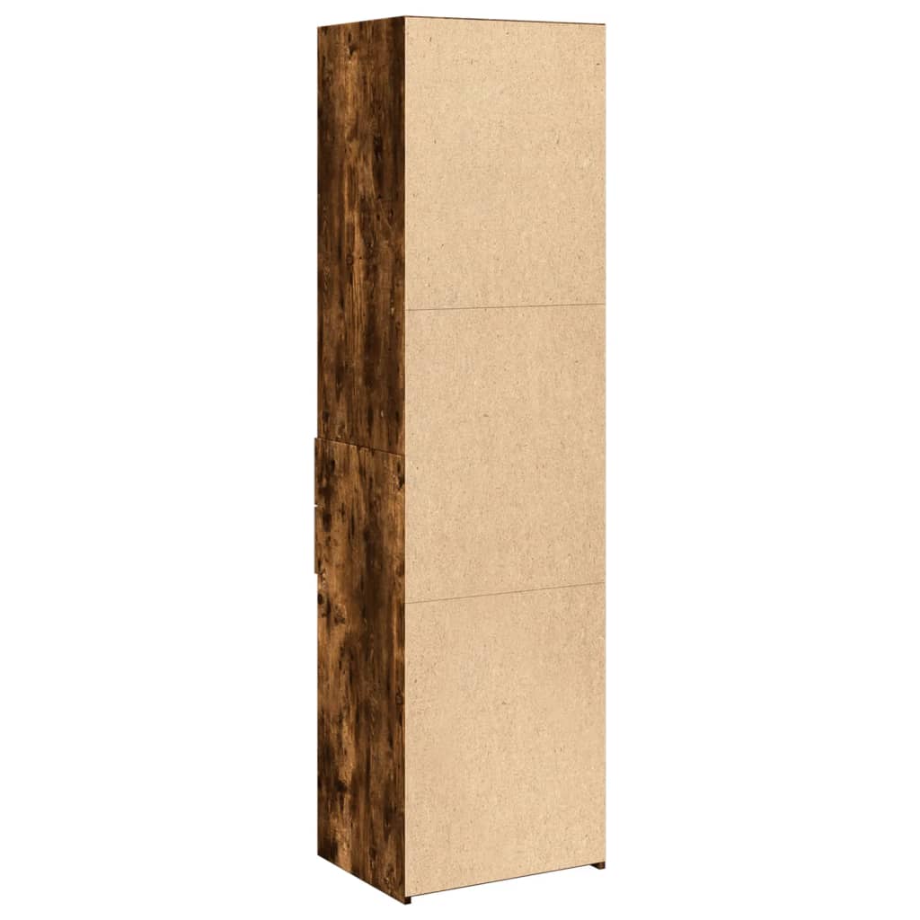 højskab 40x42,5x185 cm konstrueret træ røget egetræsfarve