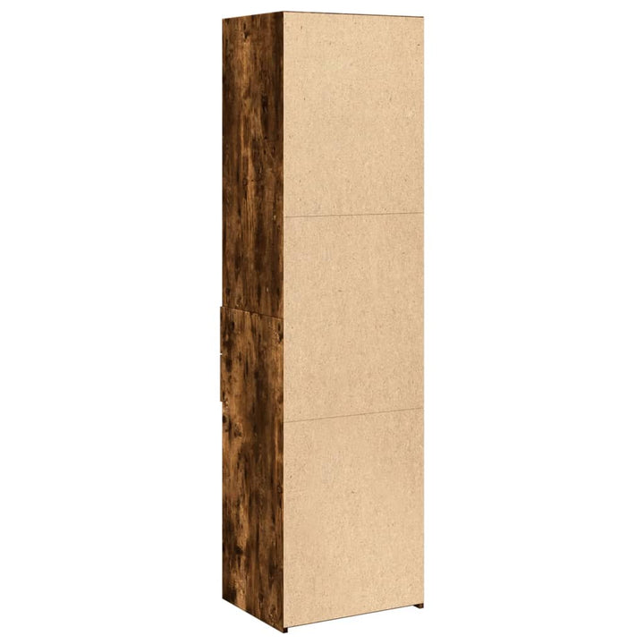 højskab 40x42,5x185 cm konstrueret træ røget egetræsfarve