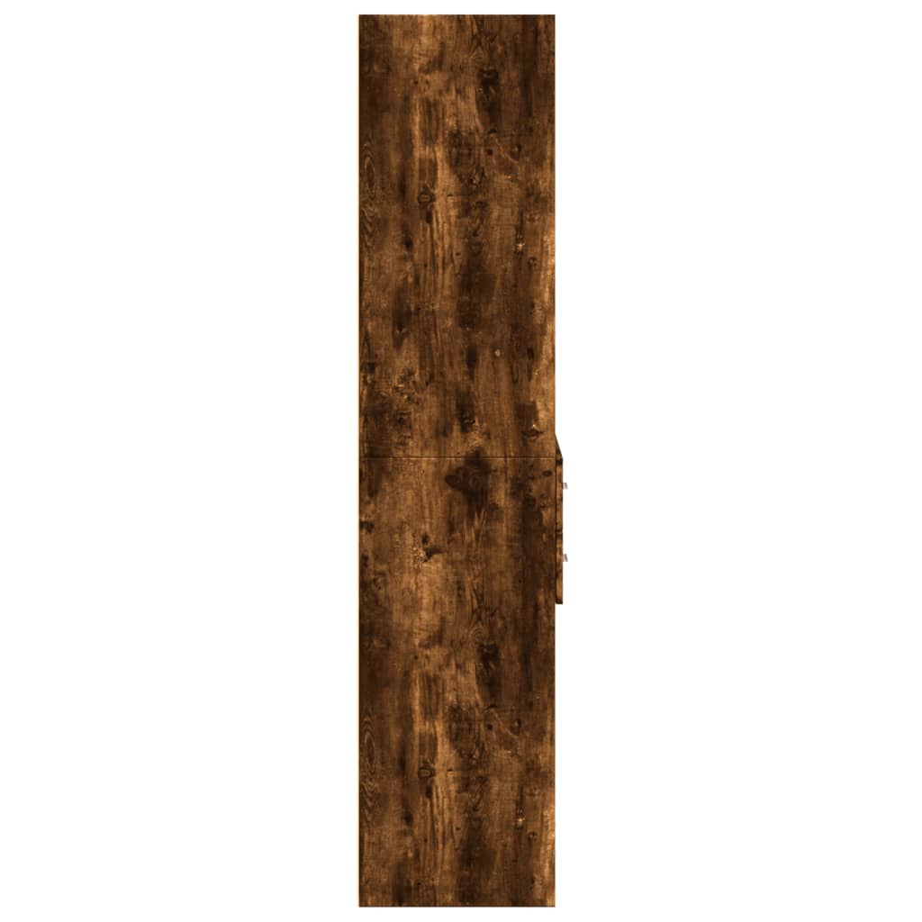 skab 70x42,5x185 cm konstrueret træ røget egetræsfarve