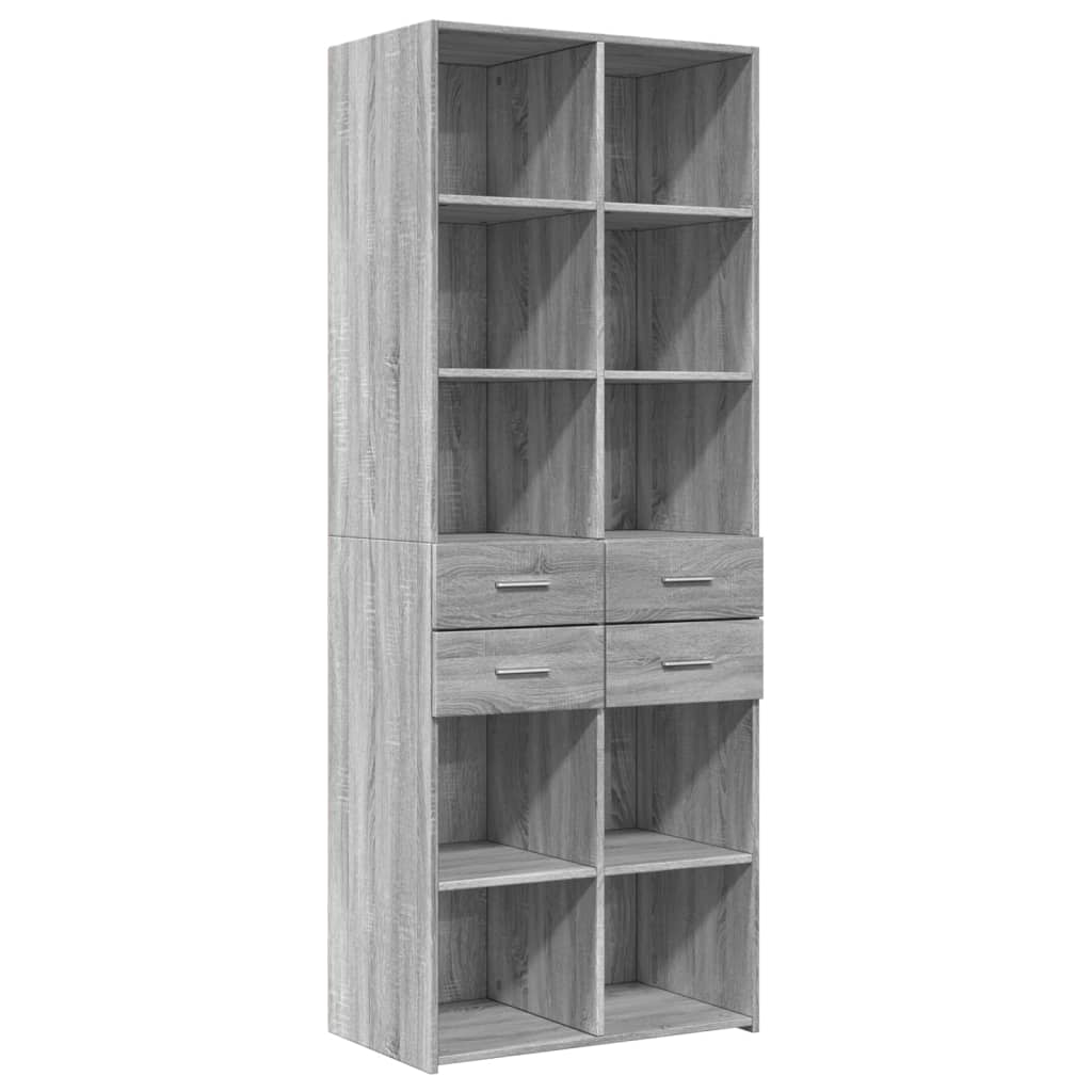 skab 70x42,5x185 cm konstrueret træ grå sonoma-eg