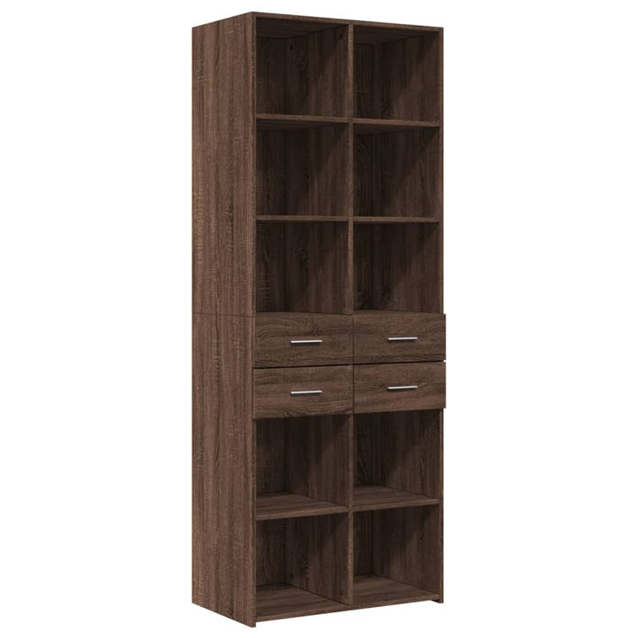 skab 70x42,5x185 cm konstrueret træ brun egetræsfarve