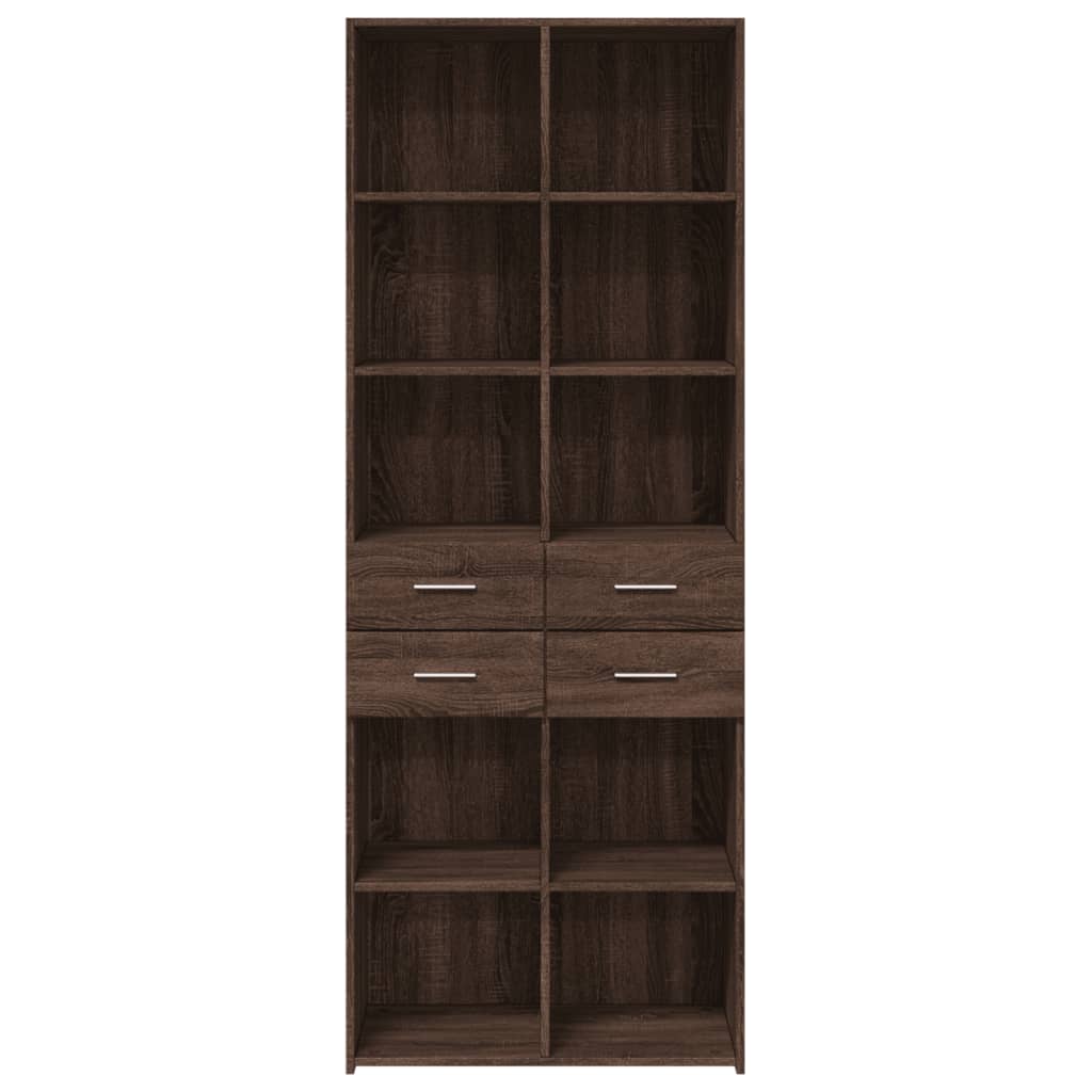 skab 70x42,5x185 cm konstrueret træ brun egetræsfarve