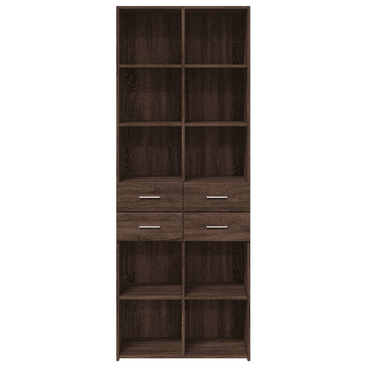 skab 70x42,5x185 cm konstrueret træ brun egetræsfarve