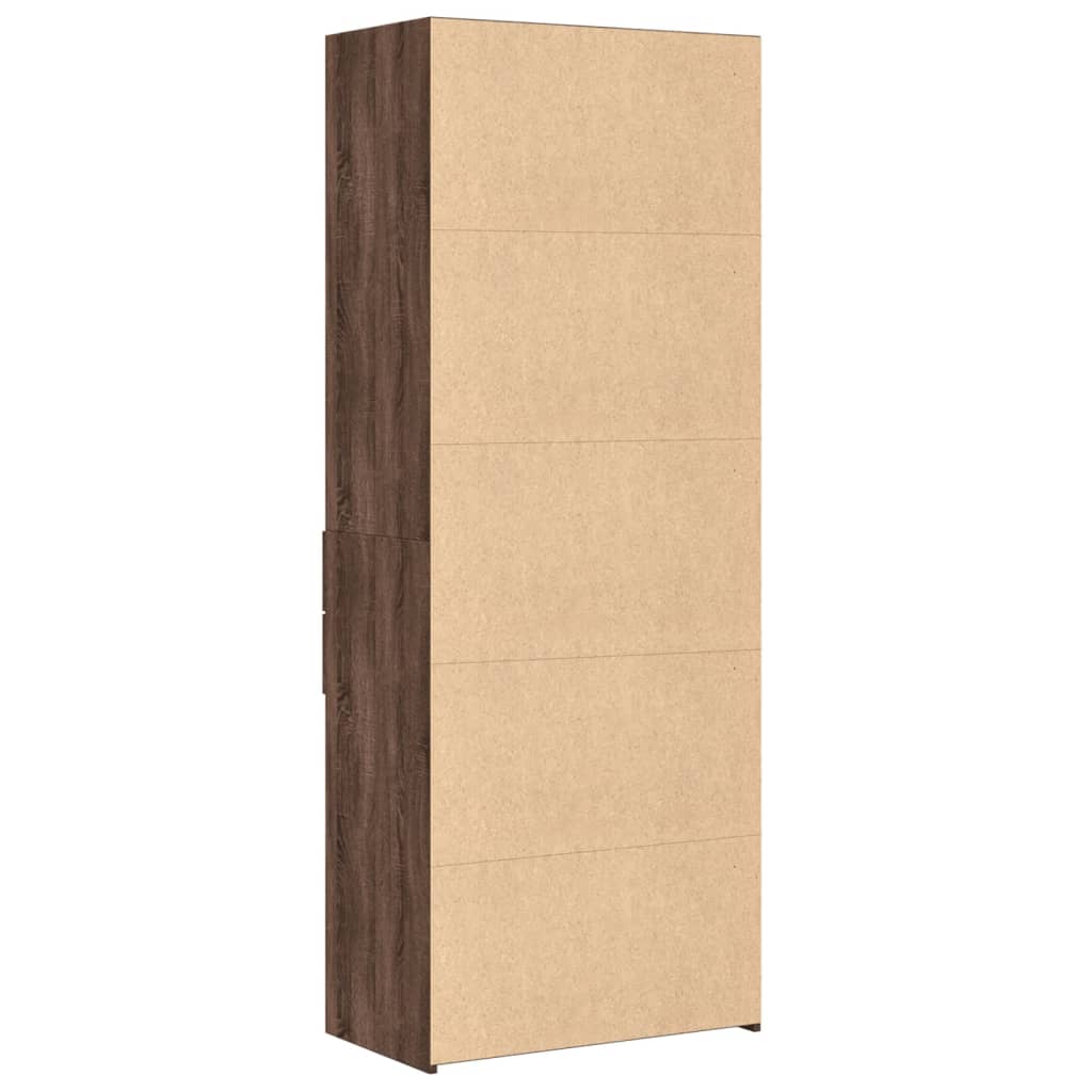 skab 70x42,5x185 cm konstrueret træ brun egetræsfarve