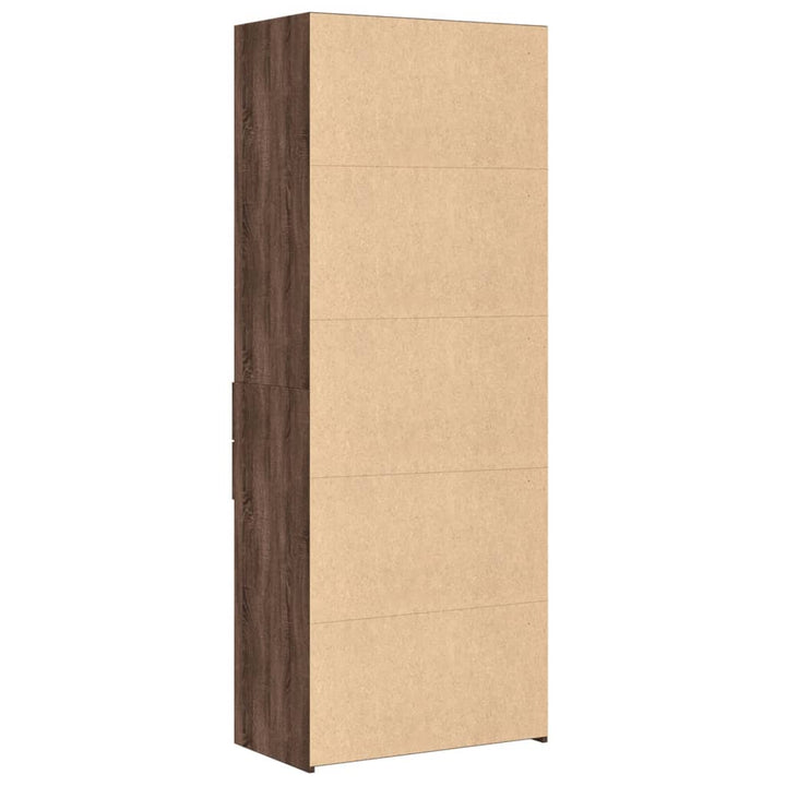 skab 70x42,5x185 cm konstrueret træ brun egetræsfarve
