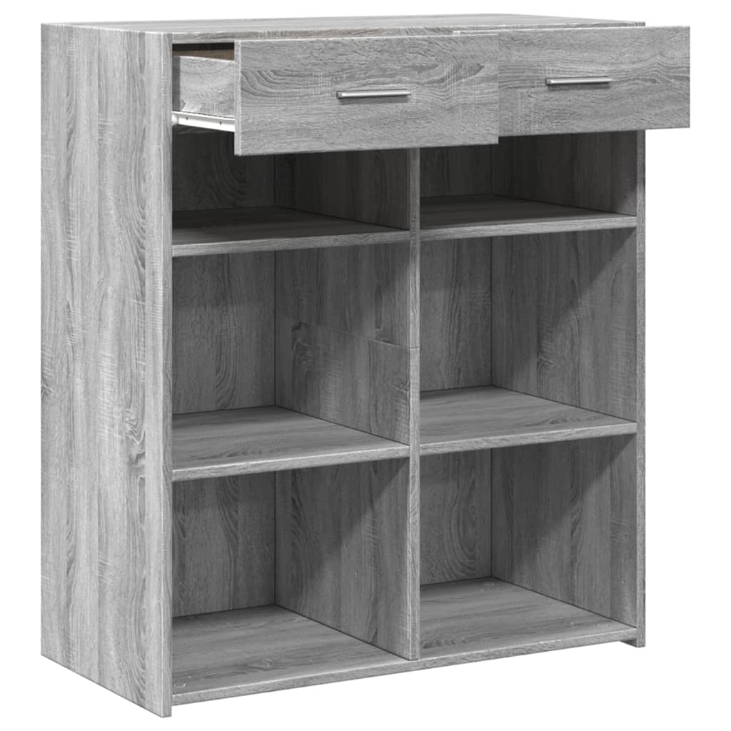skænk 80x42,5x93 cm konstrueret træ grå sonoma-eg