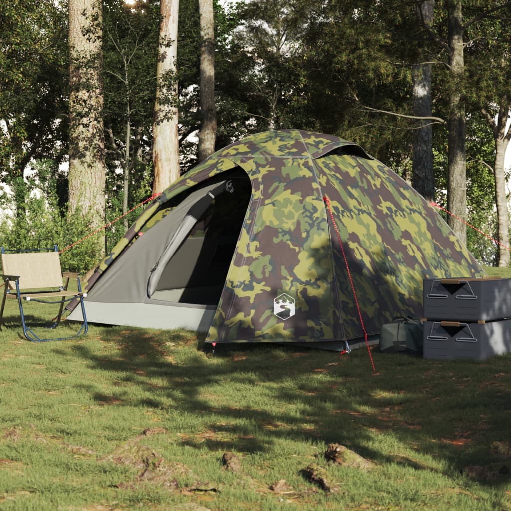 3-personers campingtelt vandtæt kuppel camouflage
