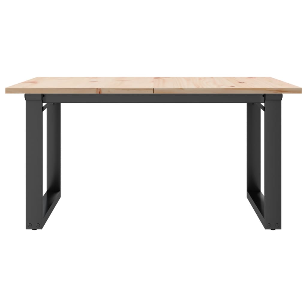 sofabord 90x90x45 cm O-stel massivt fyrretræ og stål