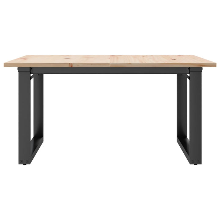 sofabord 90x90x45 cm O-stel massivt fyrretræ og stål