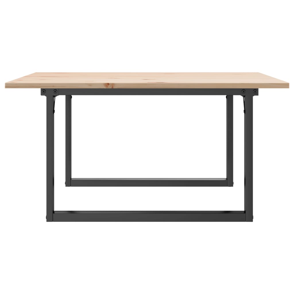 sofabord 90x90x45 cm O-stel massivt fyrretræ og stål