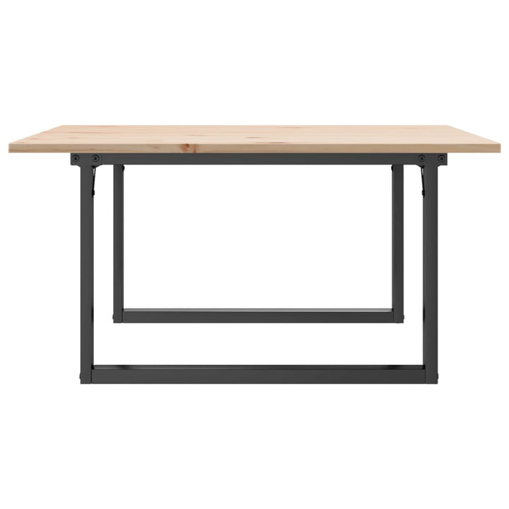sofabord 90x90x45 cm O-stel massivt fyrretræ og stål