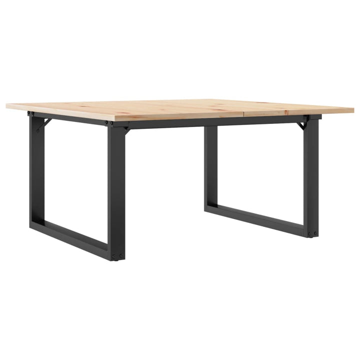 sofabord 90x90x45 cm O-stel massivt fyrretræ og stål