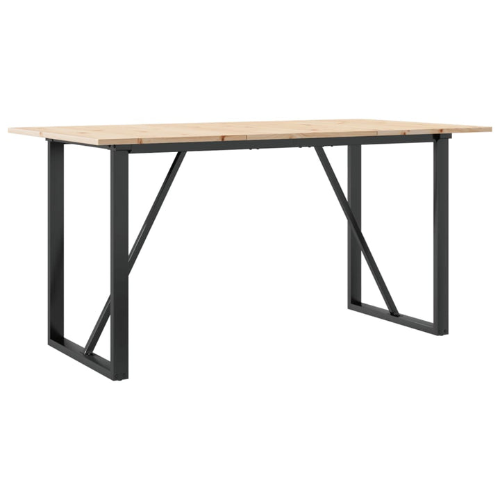 spisebord 140x80x75 cm O-stel massivt fyrretræ og stål