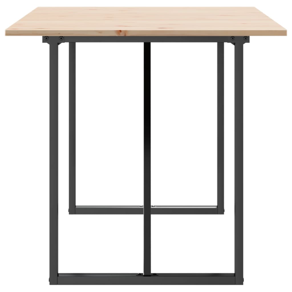 spisebord 140x80x75 cm O-stel massivt fyrretræ og stål