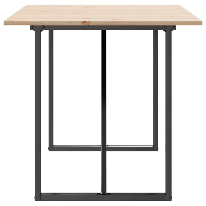 spisebord 140x80x75 cm O-stel massivt fyrretræ og stål