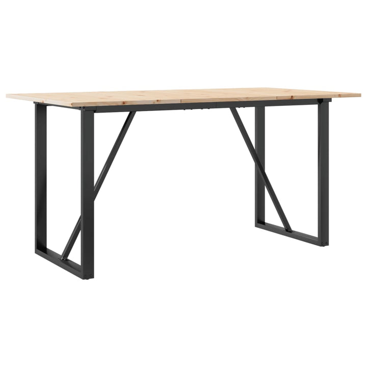 spisebord 140x80x75 cm O-stel massivt fyrretræ og stål
