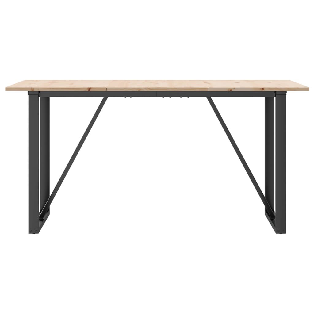 spisebord 160x80x75 cm O-stel massivt fyrretræ og stål