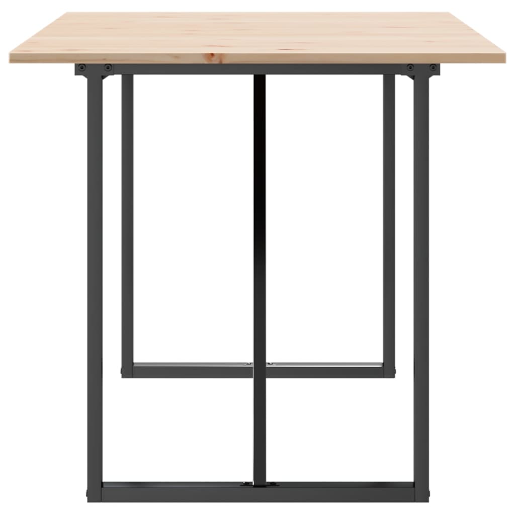 spisebord 160x80x75 cm O-stel massivt fyrretræ og stål
