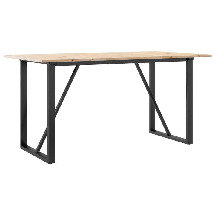 spisebord 160x80x75 cm O-stel massivt fyrretræ og stål