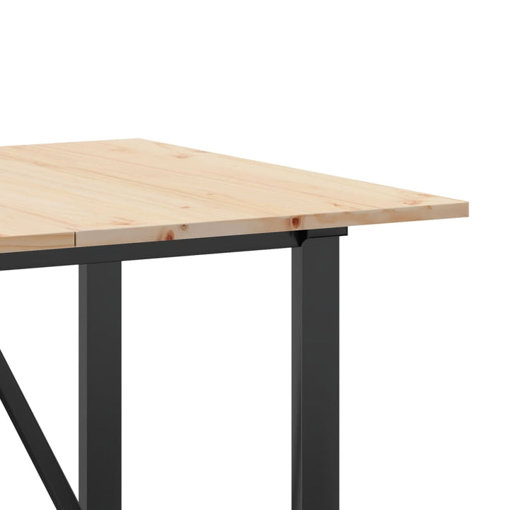 spisebord 160x80x75 cm O-stel massivt fyrretræ og stål
