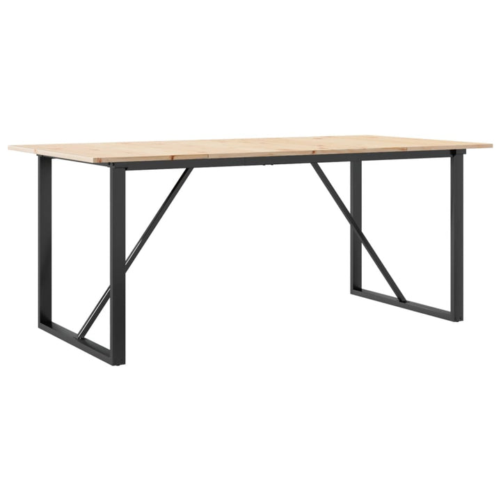spisebord 180x90x75 cm O-stel massivt fyrretræ og stål