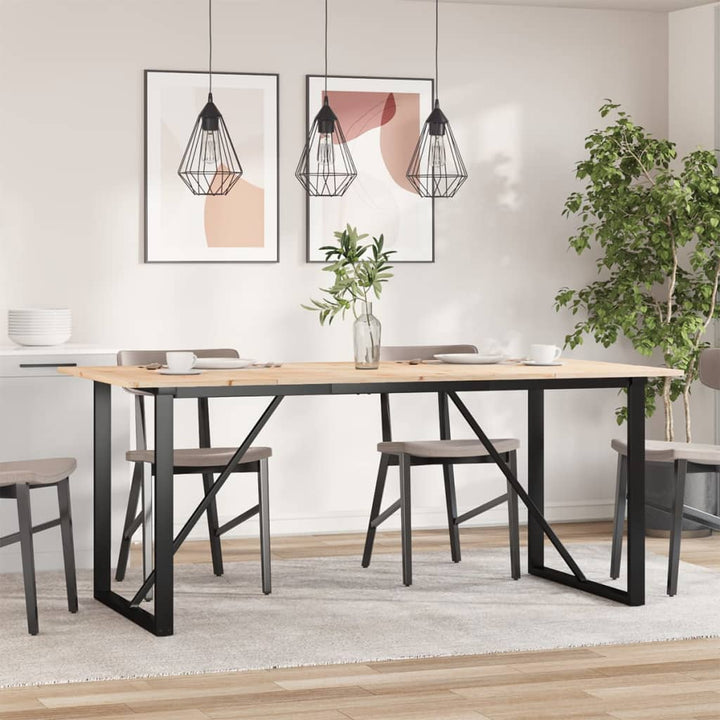 spisebord 180x90x75 cm O-stel massivt fyrretræ og stål