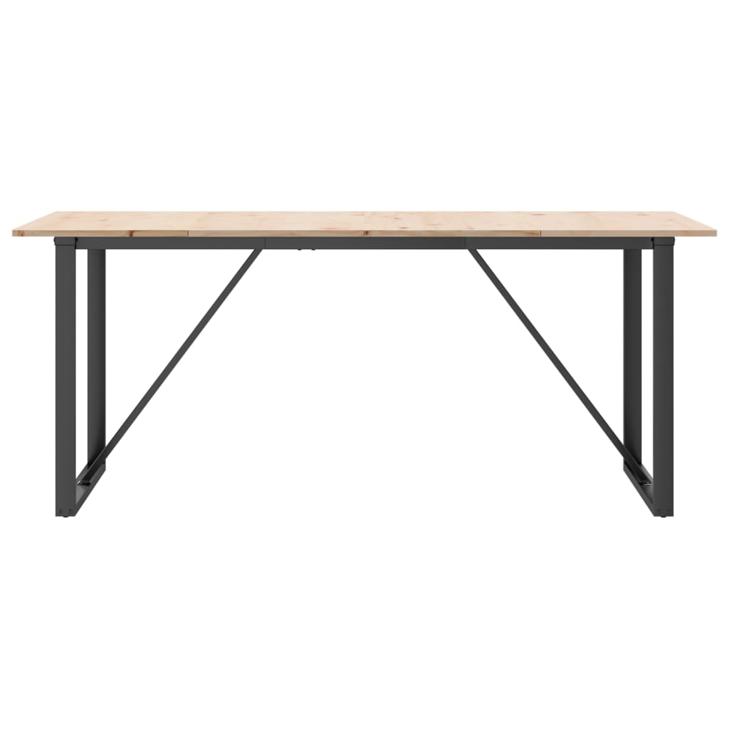 spisebord 180x90x75 cm O-stel massivt fyrretræ og stål