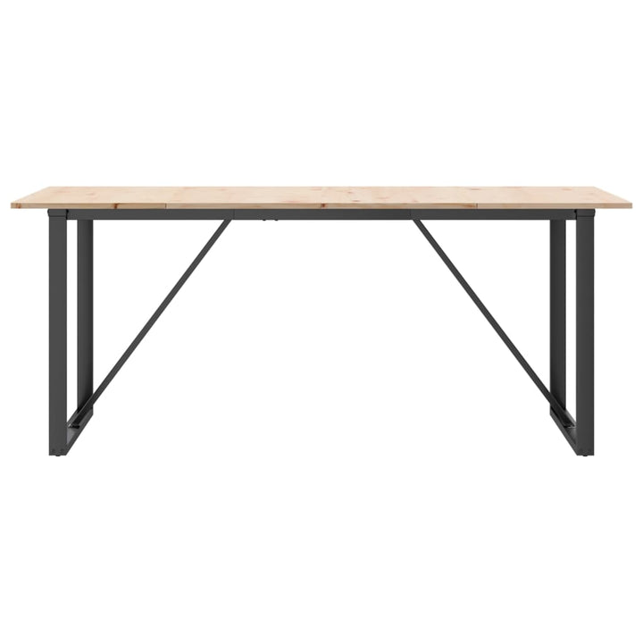 spisebord 180x90x75 cm O-stel massivt fyrretræ og stål