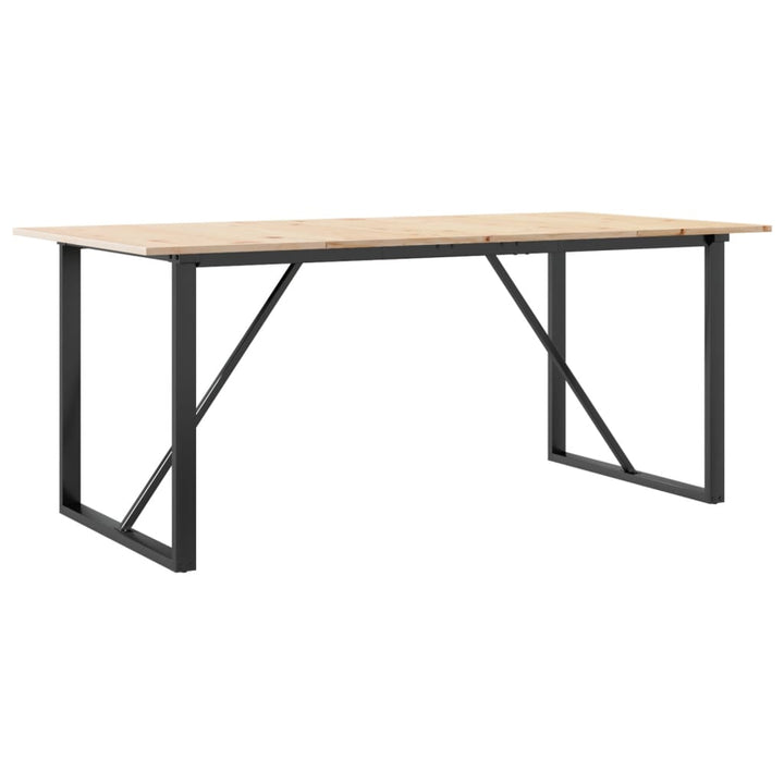 spisebord 180x90x75 cm O-stel massivt fyrretræ og stål