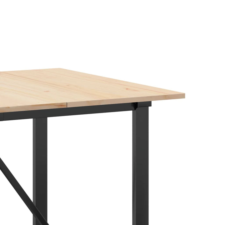 spisebord 180x90x75 cm O-stel massivt fyrretræ og stål