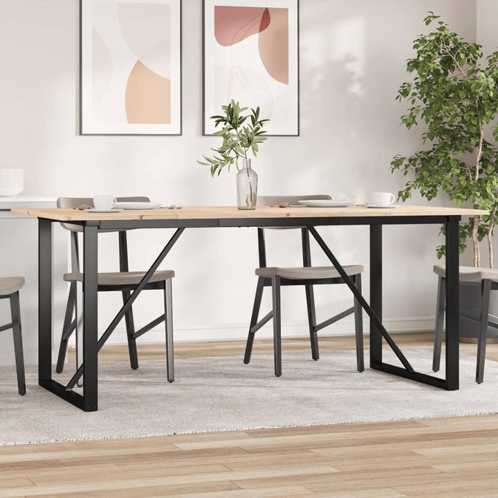 spisebord 180x90x75 cm O-stel massivt fyrretræ og stål