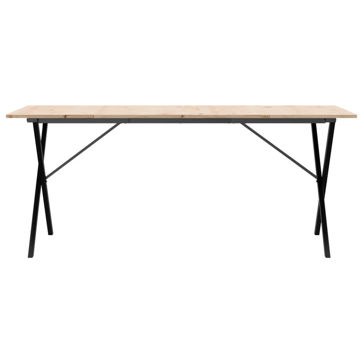 spisebord 180x90x75 cm X-stel massivt fyrretræ og stål