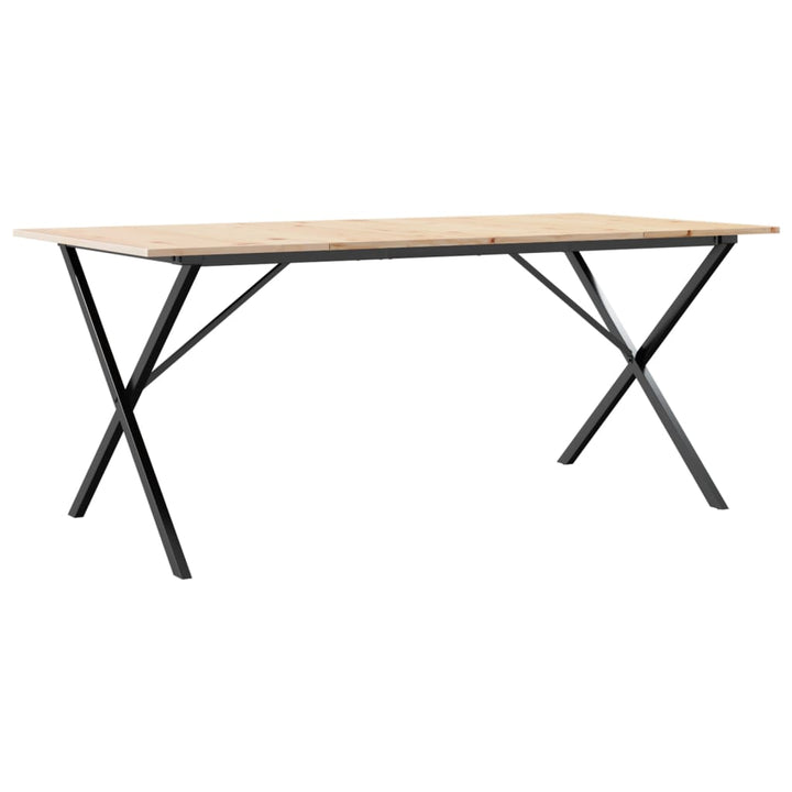 spisebord 180x90x75 cm X-stel massivt fyrretræ og stål