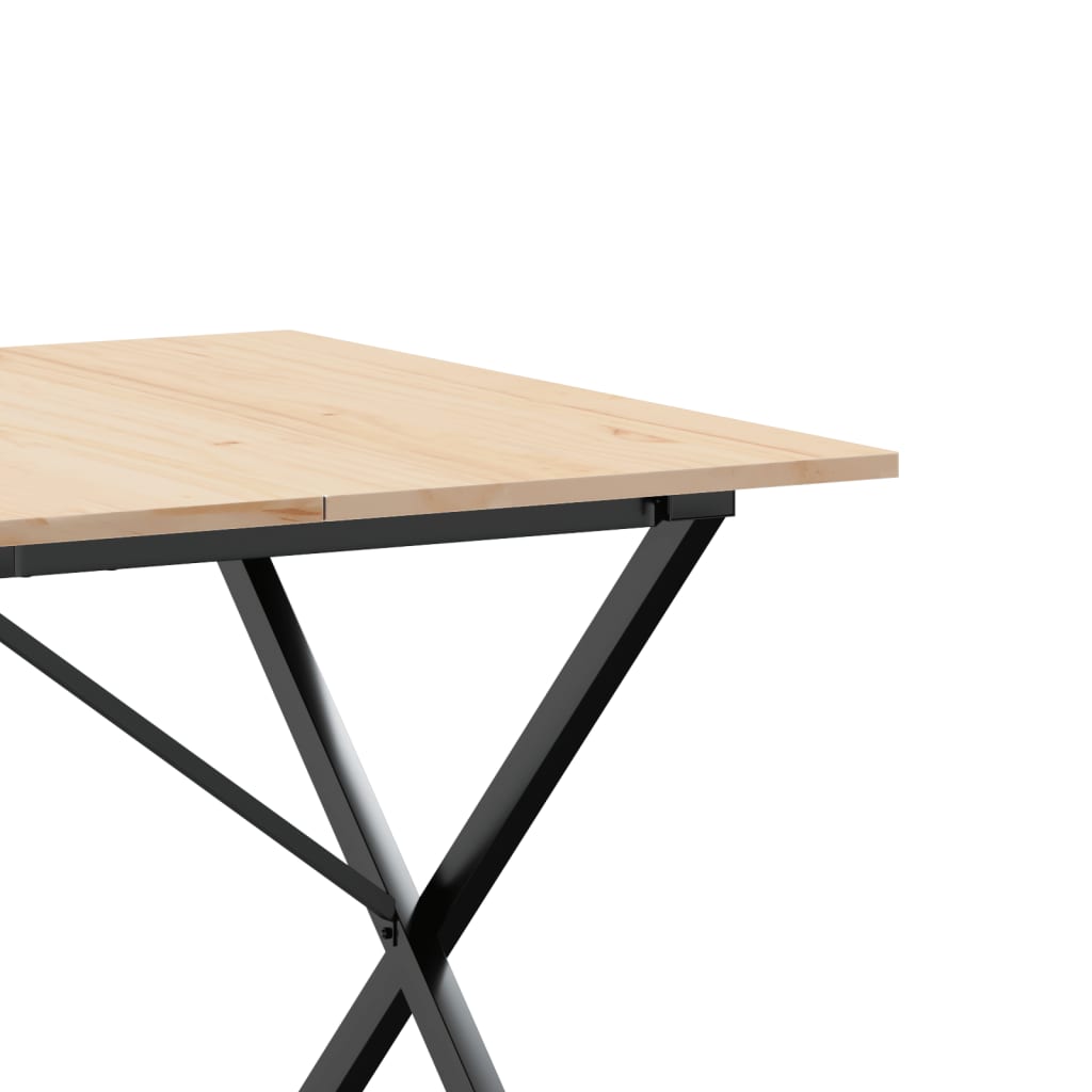 spisebord 180x90x75 cm X-stel massivt fyrretræ og stål
