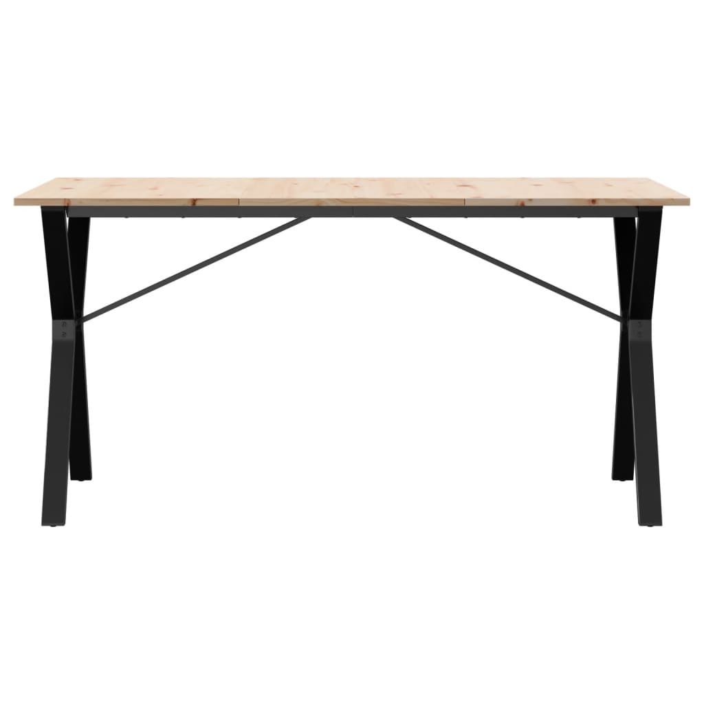 spisebord 140x80x75 cm Y-stel massivt fyrretræ og stål