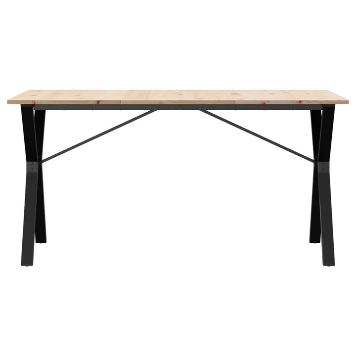 spisebord 140x80x75 cm Y-stel massivt fyrretræ og stål
