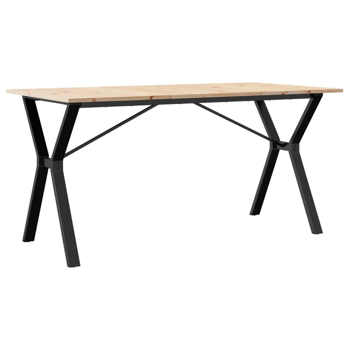 spisebord 160x80x75 cm Y-stel massivt fyrretræ og stål
