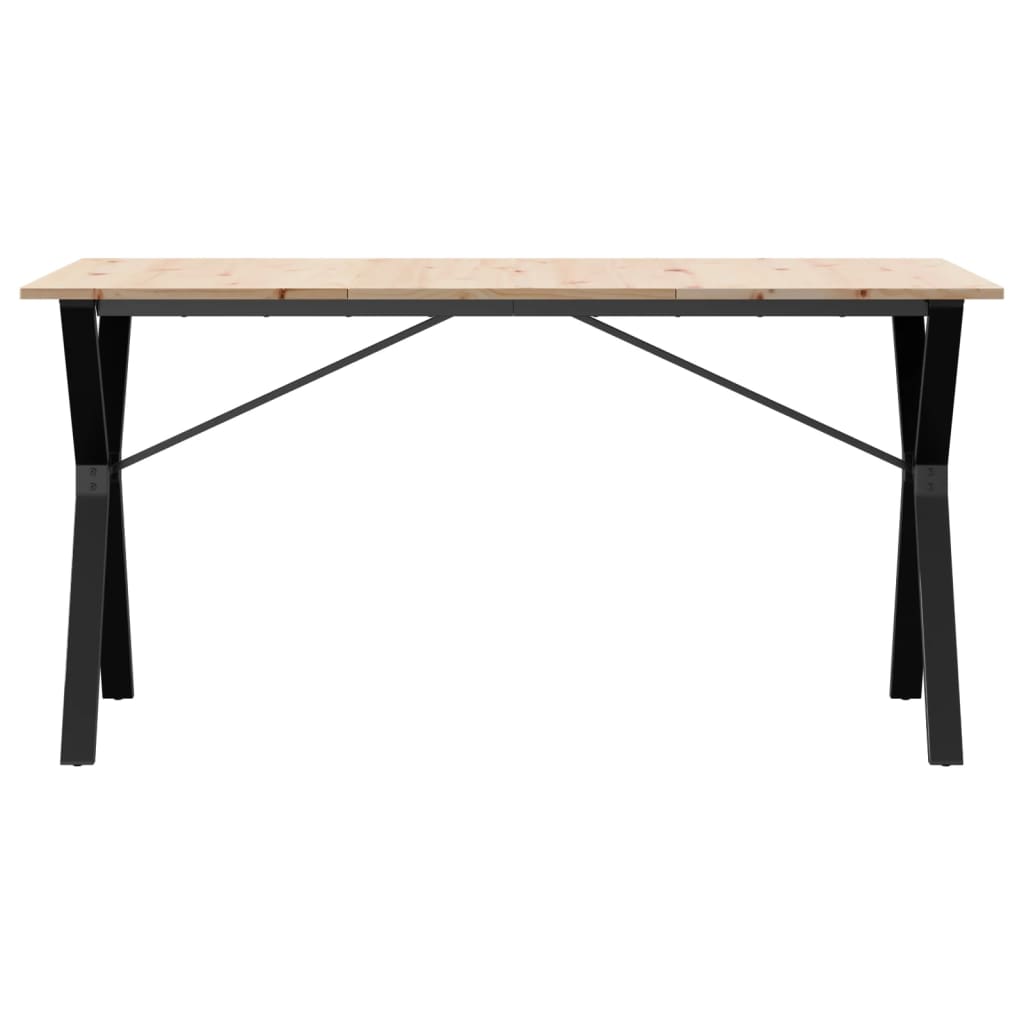 spisebord 160x80x75 cm Y-stel massivt fyrretræ og stål
