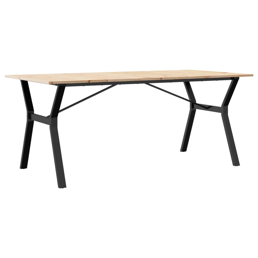 spisebord 180x90x75 cm Y-stel massivt fyrretræ og stål